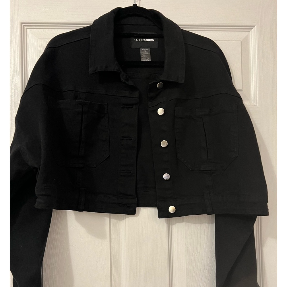 Fashion Nova Black stretch jean jacket